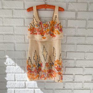 Free People | Beige Print Dress Small